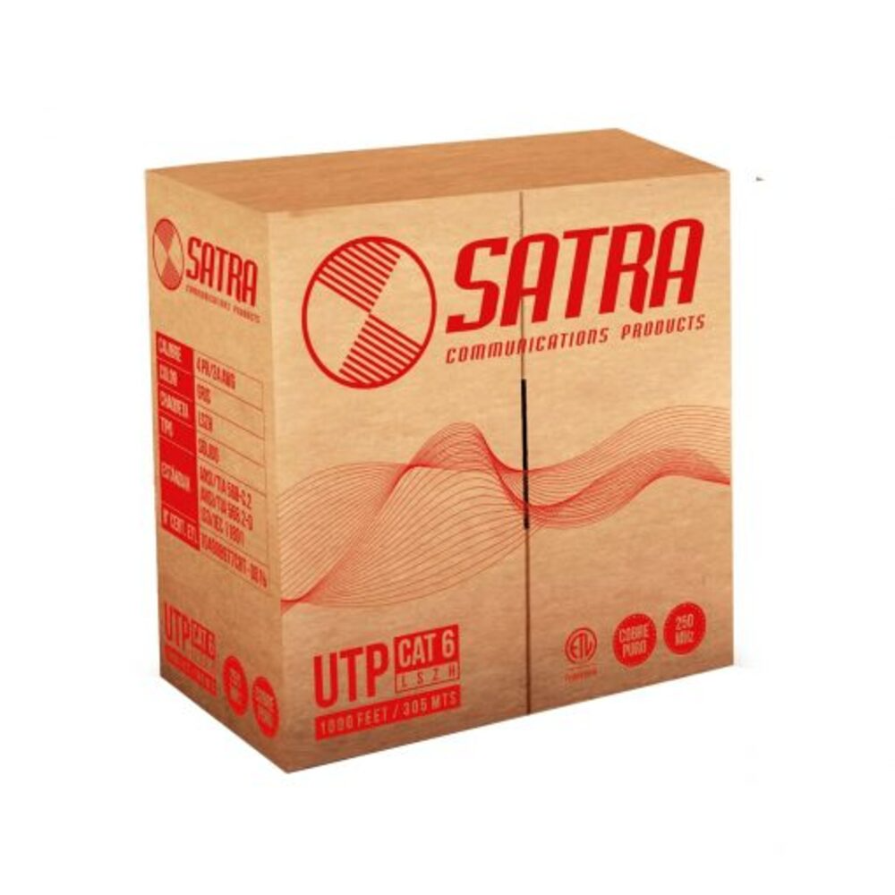 CAJA DE CABLE UTP SOLIDO CAT 6E 305M SATRA