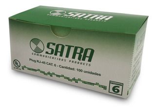 CAJA 100 CONECTORES RJ45 CAT6 SATRA